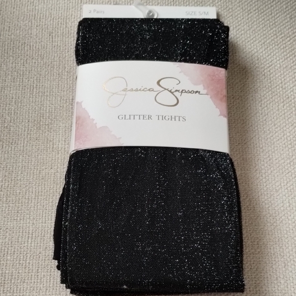 Jessica Simpson Sparkling Black Tights - Picture 1 of 5